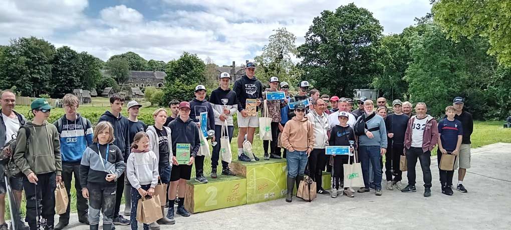 Podium junior et espoir de la deuxième manche de pêche aux leurres du Junior Fishing Tour du 08/06/2024